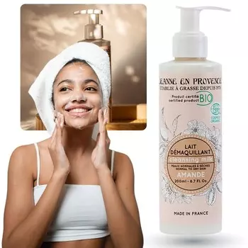 Jeanne en Provence Laid Demaquillant - Очищающее молочко для лица, органический миндаль 200мл