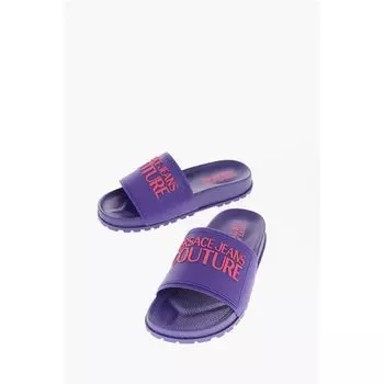 JEANS COUTURE Резиновые шлепанцы SHELLY с тисненым логотипом Versace, Purple