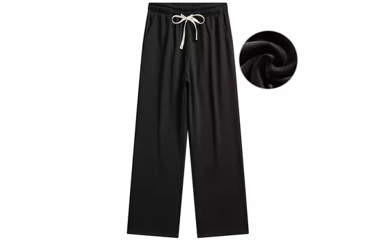 Jeanswest Повседневные брюки унисекс Zhenweis, Черный на флисовой подкладке