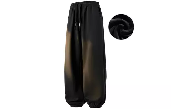 Jeanswest Трикотажные спортивные штаны унисекс Zhenweis, Черный на флисовой подкладке