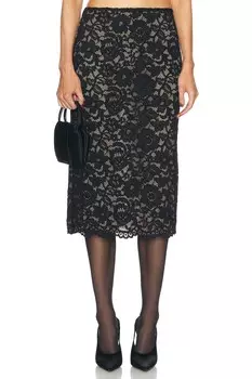 Эбеновая юбка-миди LPA, черный
