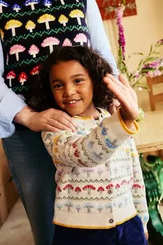 Эди поганка кардиган fair isle Boden, бежевый