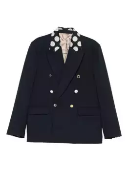 Эдинбургский блейзер с воротником в тонкую полоску и горошек Charles Jeffrey Loverboy, синий