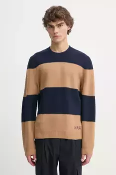 Эдвардо шерстяной свитер с подтяжками A.P.C., темно-синий