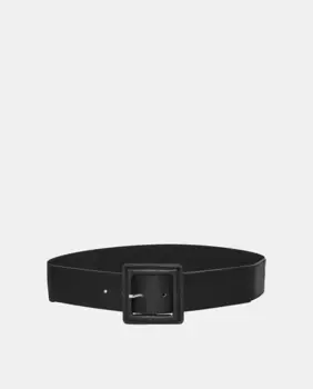 Эффект кожи и эластичный ремень с пряжкой Pieces, черный