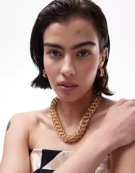 Эффектное золотое колье Topshop Nova