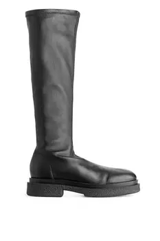 Эффектные ботинки из кожи Arket, черный