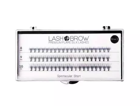 Эффектные короткие шелковые пучки ресниц, 60 шт. Lash Brow