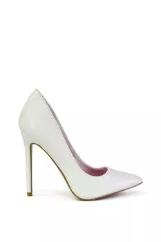 Эффектные туфли-лодочки на высоком каблуке-шпильке с острым носком 'Lu Lu' XY London, белый