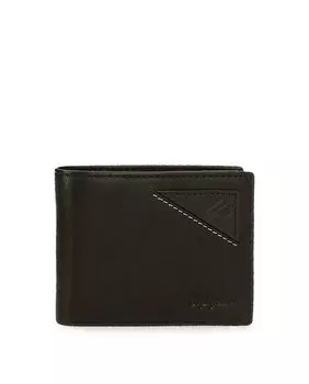 Эффектный мужской кожаный кошелек с черным визитницей Pepe Jeans, черный