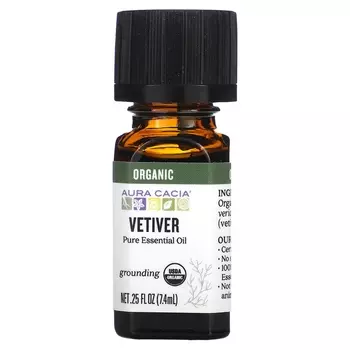 Эфирное масло Aura Cacia органический ветивер, 7, 4мл
