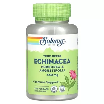 Эхинацея Solaray True Herbs, 460 мг, 180 растительных капсул