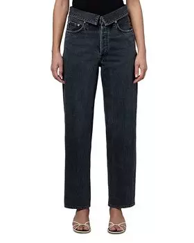 Эхо Узкие Джинсы со Складкой в Цвете Зефир AGOLDE, черный