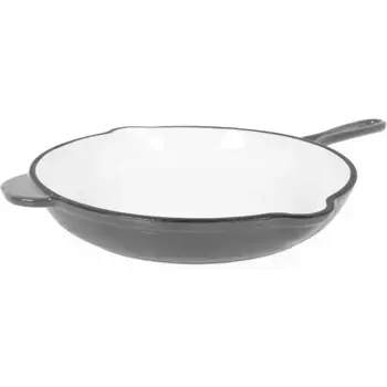ЭХТВЕРК Сковорода "с эмалированным покрытием", чугун, носик, для духовок, грилей, барбекю и индукции, 26,5 см Echtwerk, серый