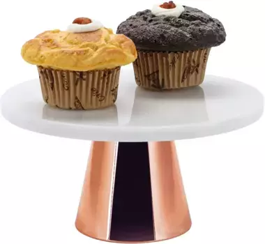 ЭХТВЕРК тарелка для торта "тортная тарелка", подставка для торта для подачи выпечки, фруктов, сыра, десерта ECHTWERK 22 см, медный