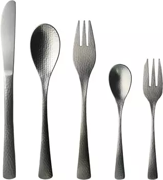 Эклектичный японский и западный набор столовых приборов, 5 предметов, нож, ложка, вилка, нержавеющая сталь 18-8, кованая, сделано в Японии Nagao