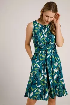 Эко-Комбинезон Roxi из вискозы с принтом и кюлотами Weird Fish, синий