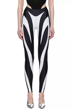 Эко-спортивные леггинсы из лайкры Mugler, мультиколор