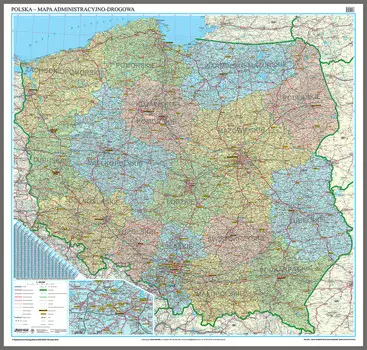 ЭкоГраф, административная и дорожная карта Польши, масштаб 1:500 000. Eko Graf