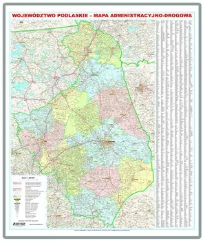 ЭкоГраф, Подляское воеводство настенная карта на подложке в деревянной рамке, масштаб 1:200 000 Eko Graf