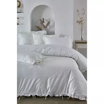 Экокотоновый Комплект постельного белья Feris Белый Двойной 200*220