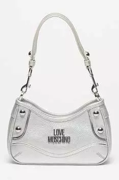 Экокожа и кожаная сумка Love Moschino, серебряный