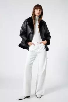 Экокожаная куртка Koton, черный