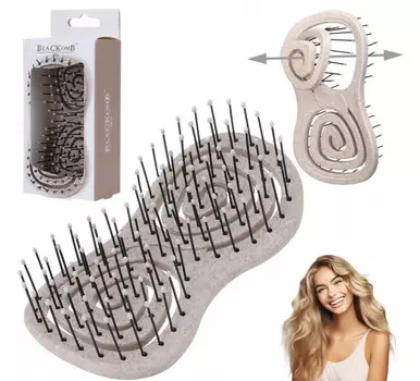 Экологическая компактная массажная щетка для распутывания волос Blackomb Eco, бежевого цвета Ponik'S