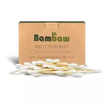 Экологические бамбуковые ватные палочки, 400 шт. Bambow, Bambaw