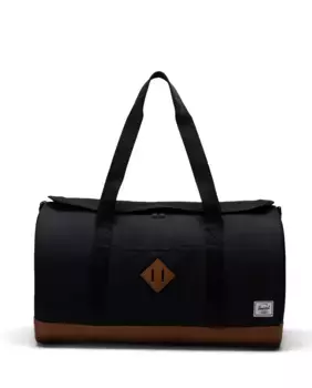 Экологичная мужская дорожная или спортивная сумка объемом 37 л из черной и коричневой ткани Herschel, черный