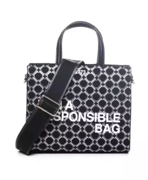 Экологичная сумка с геометрическим принтом V73, черный