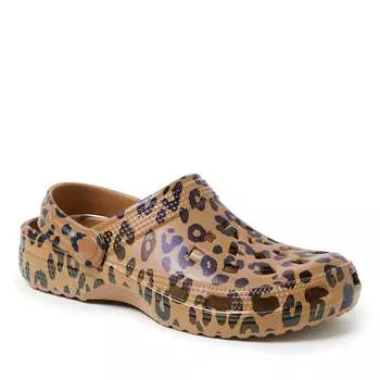 Экологичные женские сабо Dearfoams EcoCozy, цвет leopard