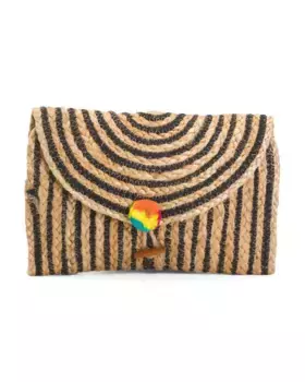 Экологичный джутовый клатч в полоску ворона America & Beyond, цвет Multi