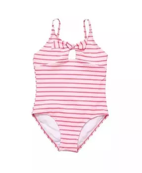 Экологичный купальник с бантиком в коралловую полоску для малышей и девочек Snapper Rock, розовый