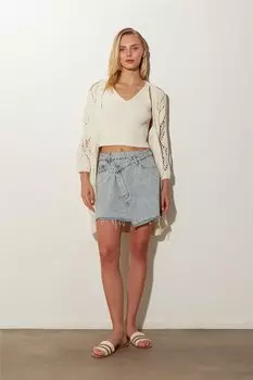 Экрю Ажурный трикотажный кардиган SW23C4776EK Sherin