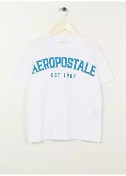 Экрю Футболка Oversize с принтом для мальчика с круглым вырезом 23SAB-31 Aeropostale, экрю