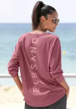 Эльбсанд рубашка с длинными рукавами "Тира", с логотипом на спине, рубашка с длинными рукавами, спортивно-повседневная Elbsand, лиловый