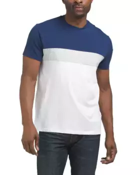 Эластичная футболка с цветными блоками Kenneth Cole, темно-синий