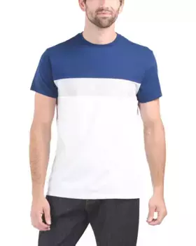 Эластичная футболка с цветными блоками Upf 50 Kenneth Cole, темно-синий