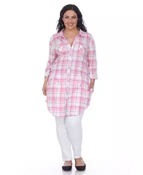 Эластичная клетчатая туника plus piper White Mark, мульти