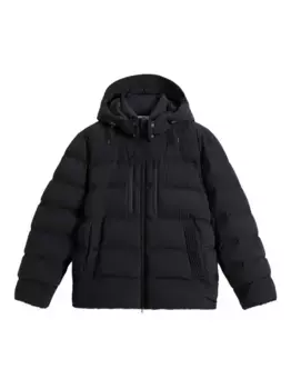 Эластичная куртка-пуховик с капюшоном WOOLRICH, черный