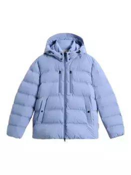 Эластичная куртка-пуховик с капюшоном WOOLRICH, синий