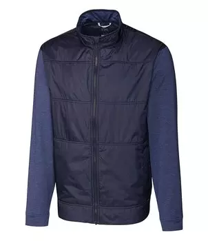 Эластичная куртка с молнией во всю длину Cutter & Buck Big & Tall Stealth Performance, синий