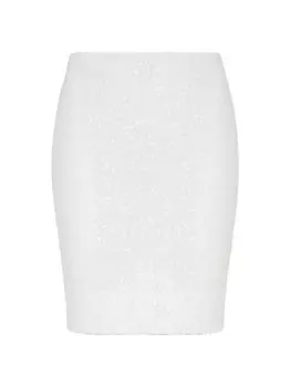 Эластичная мини-юбка с пайетками Commando, белый
