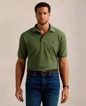 Эластичная мужская рубашка-поло стандартного кроя больших размеров Polo Ralph Lauren, цвет Verde Prado