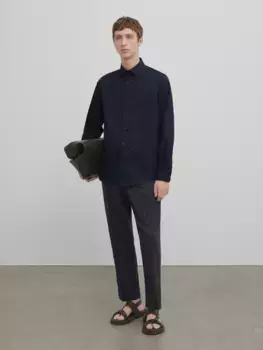 Эластичная рубашка облегающего кроя - studio Massimo Dutti, синий