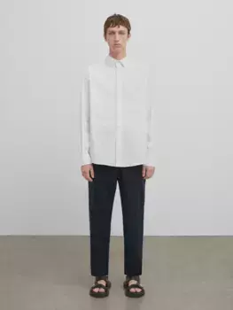 Эластичная рубашка облегающего кроя - studio Massimo Dutti, белый