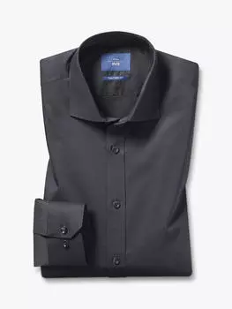 Эластичная рубашка приталенного кроя Moss 1851, черная