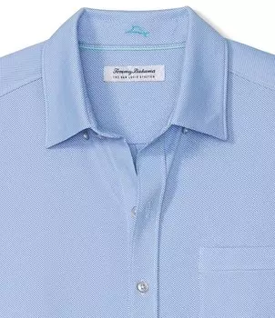 Эластичная рубашка с длинными рукавами Tommy Bahama Big & Tall IslandZone New San Lucio, синий