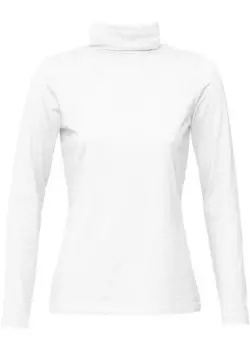 Эластичная рубашка с высоким воротником и длинными рукавами Bpc Bonprix Collection, белый